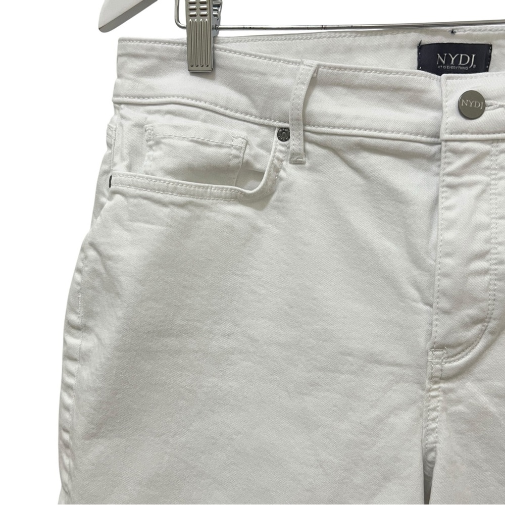 NYDJ white denim stretch Bermuda shorts size 14 - Picture 4 of 10